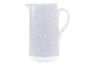Šedý porcelánový džbán s ornamenty Arés Grey - 15*9*20cm / 1100ml 61076320