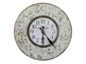 Béžové antik nástěnné hodiny Rose de Provence – 34*3cm/ 1*AA 22032119