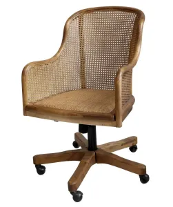 Antik dřevěná židle s výpletem a opěrkami na kolečkách Old French chair - 62*62*92 cm  41065500