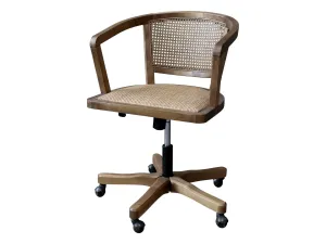 Antik dřevěná židle s výpletem a opěrkami na kolečkách Old French chair - 62*62*92 cm  41068000