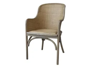 Antik dřevěná židle s výpletem a opěrkami Old French chair - 56*56*91 cm  41048000 (41480-00)