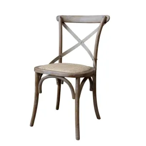 Přírodní dřevěná židle s ratanovým výpletem Old French chair - 45*40*88 cm  41034200 (41342-00)