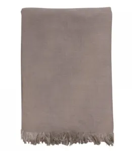 Taupe bavlněný pléd / přehoz s třásňovitým lemem Amiens - 130*170 cm 16782-20