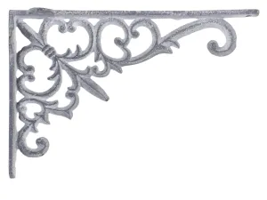 Šedá antik litinová policová konzole Ornament - 18*3,5*12 cm 64061025 (64610-25)
