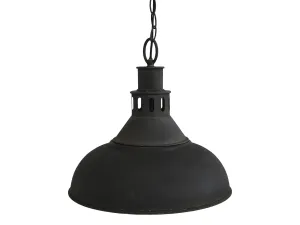 Černé antik kovové závěsné světlo Factory - Ø36*32cm 71064924 (71649-24)