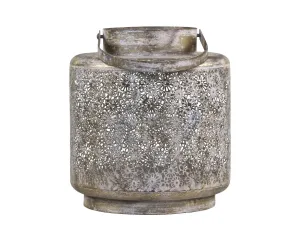 Bronzová antik kovová lucerna s kvítky Vire Flowien - Ø22*25cm 25060113 (25601-13)