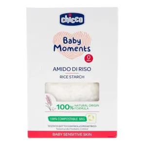 CHICCO Škrob dětský rýžový do koupele zklidňující Baby Moments Sensitive 100 % bio 250 g