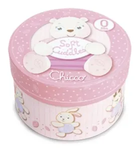 CHICCO - Hračka plyšový medvídek Soft Cudles v dárkové krabičce - růžový 0m+