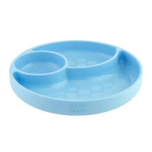 CHICCO - Silikonový talíř modrozelená 12 m+