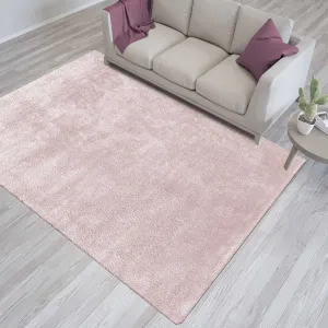 Růžový koberec s vyšším vlasem #5264275