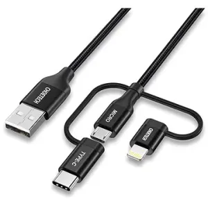 Choetech 1.2m MFI 3-in-1 usb-A to type-c+micro+lightening nylon cable