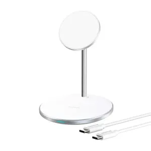 ChoeTech 2-in-1 Wireless Charger Holder (for iPhone MagSafe + AirPods) White