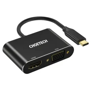 Choetech HUB-M17 adaptér USB-C / HDMI 4K 60Hz / VGA FullHD, černý (HUB-M17)