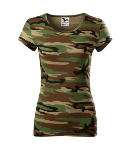 Malfini Camouflage dámské maskáčové tričko, brown, 150g/m2 - M