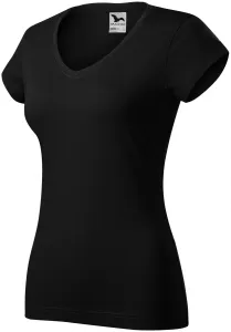Dámské tričko s V-výstřihem zúžené, černá, M