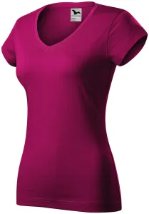 MALFINI Dámské tričko Fit V-neck - Světle fuchsiová | L