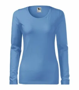 MALFINI Dámské tričko s dlouhým rukávem Slim - Nebesky modrá | M