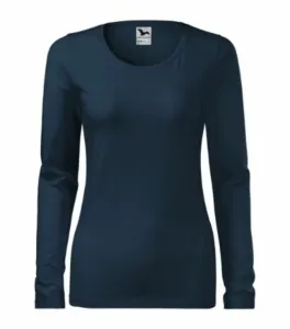 MALFINI Dámské tričko s dlouhým rukávem Slim - Námořní modrá | M