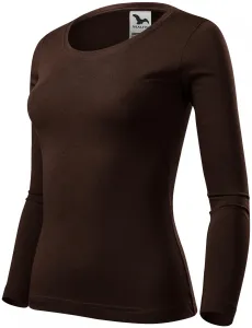 MALFINI Dámské tričko s dlouhým rukávem Fit-T Long Sleeve - Kávová | XXL