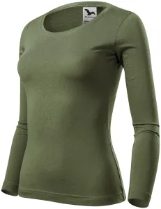 MALFINI Dámské tričko s dlouhým rukávem Fit-T Long Sleeve - Khaki | XXL