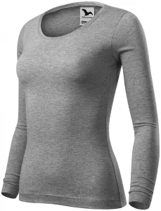 MALFINI Dámské tričko s dlouhým rukávem Fit-T Long Sleeve - Tmavě šedý melír | XL