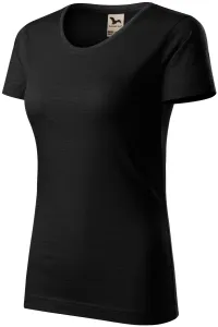 Dámské triko, strukturovaná organická bavlna, černá, L