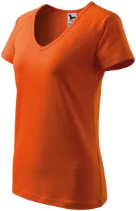 Dámské triko zúženě, raglánový rukáv, oranžová