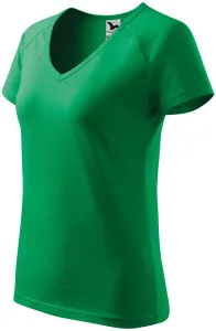 Dámské triko zúženě, raglánový rukáv, trávově zelená #578559