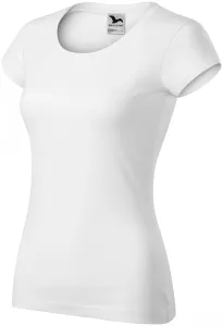 Dámské triko zúžené s kulatým výstřihem, bílá, L