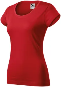 Dámské triko zúžené s kulatým výstřihem, červená #583949