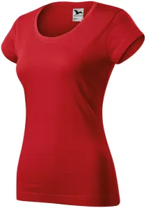 Dámské triko zúžené s kulatým výstřihem, červená, S