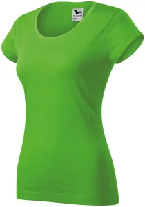 Dámské triko zúžené s kulatým výstřihem, jablkově zelená #583928