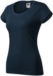 Dámské triko zúžené s kulatým výstřihem, tmavomodrá, XL
