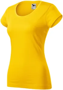 Dámské triko zúžené s kulatým výstřihem, žlutá, L
