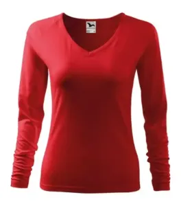 MALFINI Dámské tričko s dlouhým rukávem Elegance - Červená | M