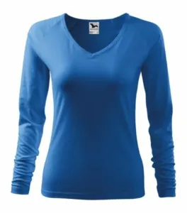 MALFINI Dámské tričko s dlouhým rukávem Elegance - Azurově modrá | XXL