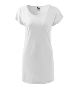 Dámské splývavé tričko/šaty, bílá, XL