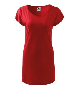 Dámské splývavé tričko/šaty, červená, XL