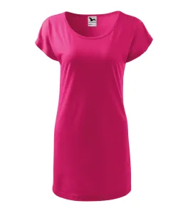 Dámské splývavé tričko/šaty, purpurová, XL