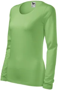Dámské triko přiléhavé s dlouhým rukávem, hrášková zelená #3484292
