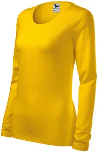 Dámské triko přiléhavé s dlouhým rukávem, žlutá