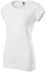 Dámské triko s vyhrnutými rukávy, bílá