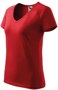 Dámské triko zúženě, raglánový rukáv, červená #3481652