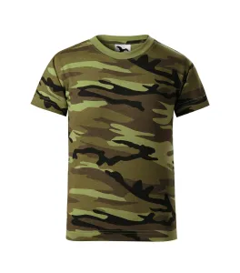 MALFINI Dětské maskáčové tričko Camouflage - Maskáčová zelená | 158 cm (12 let)