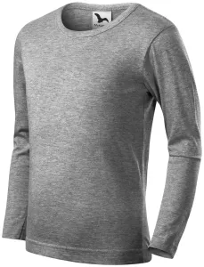 MALFINI Dětské tričko s dlouhým rukávem Long Sleeve - Tmavě šedý melír | 110 cm (4 roky)