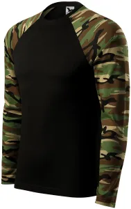 MALFINI Maskáčové tričko s dlouhým rukávem Camouflage LS - Maskáčová hnědá | XL