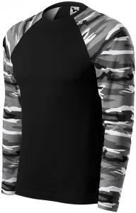 MALFINI Maskáčové tričko s dlouhým rukávem Camouflage LS - Maskáčová šedá | XXL