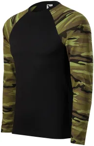 MALFINI Maskáčové tričko s dlouhým rukávem Camouflage LS - Maskáčová zelená | XL