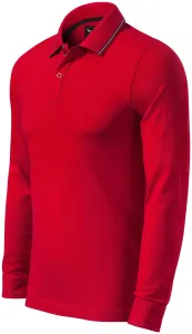 MALFINI Pánská polokošile s dlouhým rukávem Contrast Stripe LS - Jasně červená | S