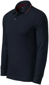 MALFINI Pánská polokošile s dlouhým rukávem Contrast Stripe LS - Tmavá námořní modrá | S